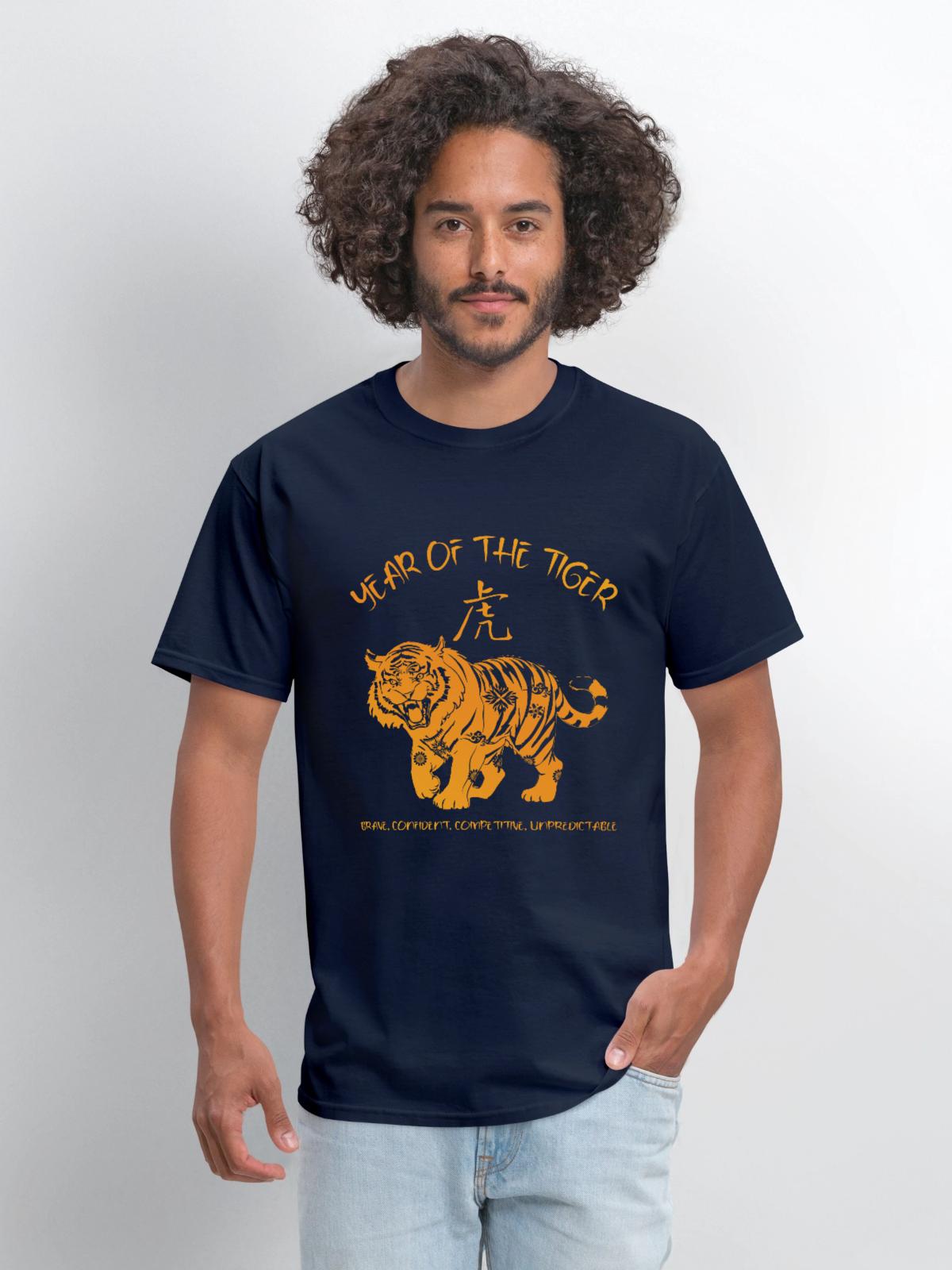Chinese New Year Of Tiger Chinese Zodiac - Men's T-Shirt - navy - Front - Jose (178cm)