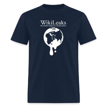 WikiLeaks Dripping Globe - Men's T-Shirt - navy - Front - Jose (178cm)