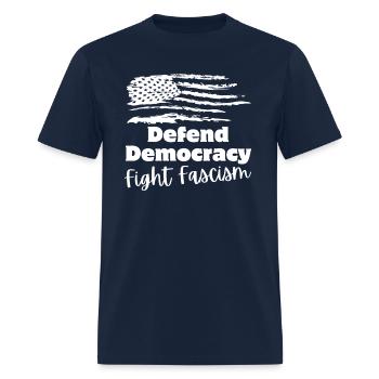 Defend Democracy - Men's T-Shirt - navy - Front - Jose (178cm)