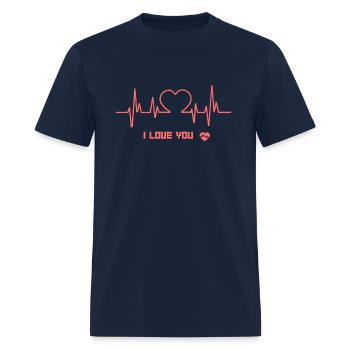 I LIVE YOU . heart - Men's T-Shirt - navy - Front - Jose (178cm)