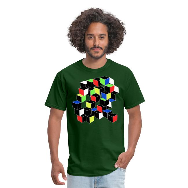 Optical Illusion Shirt - Cubes in 6 colors- Cubist