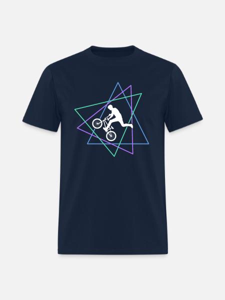 Geometric BMX Stunt Rider - Men's T-Shirt - navy
