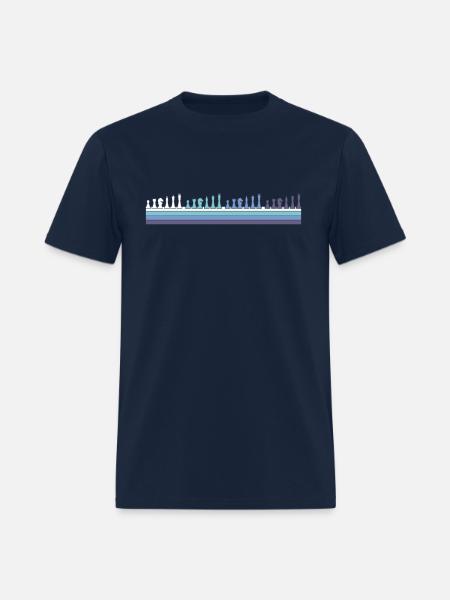 Gradient Chess Pieces Silhouette - Men's T-Shirt - navy