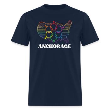 Anchorage Pride Flag Mois de la fierté LGBTQ Flag LGBT C - T-shirt Homme - marine - Devant - Jose (178cm)