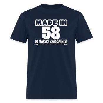 made in 58 YEARS - Men's T-Shirt - navy - Front - Jose (178cm)