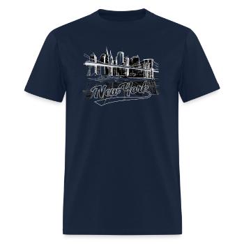 New York Brooklyn Bridge City Skyline - Men's T-Shirt - navy - Front - Jose (178cm)