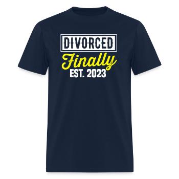 Divorced Finally - Men's T-Shirt - navy - Front - Jose (178cm)