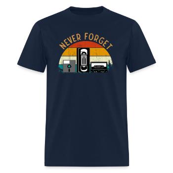 Style Videocassette Audio Cassette Diskette - Men's T-Shirt - navy - Front - Jose (178cm)