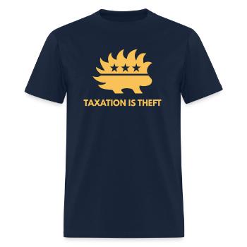 Taxation Is Theft Libertarian Porcupine Capitalist - Men's T-Shirt - navy - Front - Jose (178cm)
