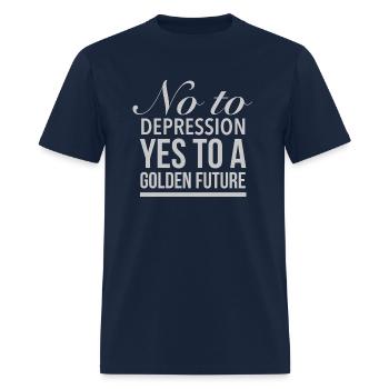 No To depression - Men's T-Shirt - navy - Front - Jose (178cm)