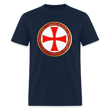 Knights templar cross shield - Men's T-Shirt - navy - Front - Jose (178cm)