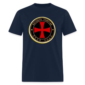 Knights Templar Deus Vult - Men's T-Shirt - navy - Front - Jose (178cm)