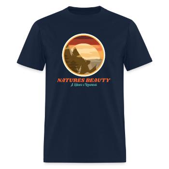 Nature's Beauty A Hiker's Reward Hiking - Men's T-Shirt - navy - Front - Jose (178cm)