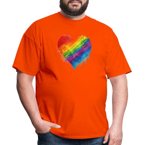 Watercolor Rainbow Pride Heart - LGBTQ LGBT Pride - Men's T-Shirt