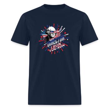 Firework Maestro, July Fourth Funny Tee - Men's T-Shirt - navy - Front - Jose (178cm)