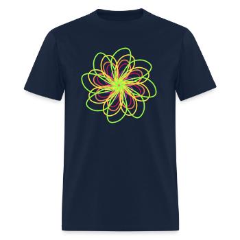 Enchanting Flowers: green yellow red - Men's T-Shirt - navy - Front - Jose (178cm)