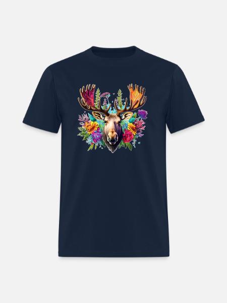 Moose Face - Men's T-Shirt - navy