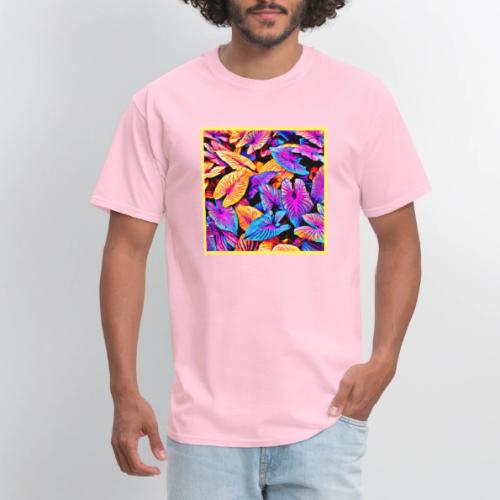 Captivating Neon Elegance Leaf Pattern - Men's T-Shirt
