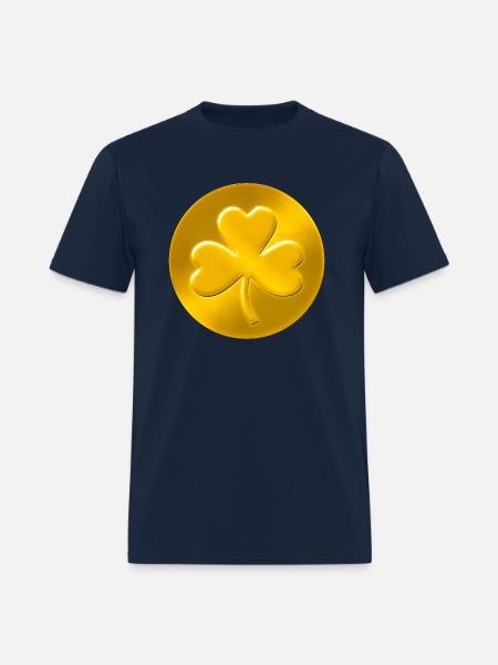 Lucky Shamrock Coin - Men's T-Shirt - navy