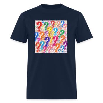 question mark character - Men's T-Shirt - navy - Front - Jose (178cm)