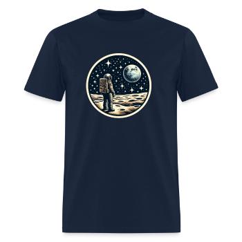 Retro astronaut watching stars space adventure 4 - Men's T-Shirt - navy - Front - Jose (178cm)