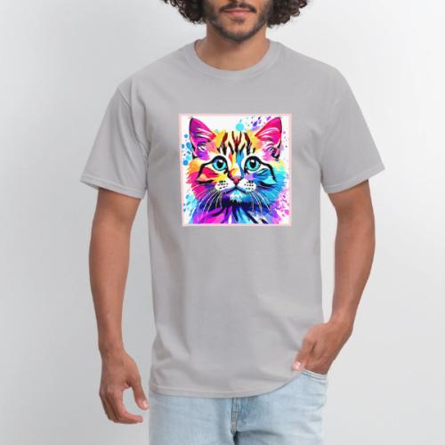 Vivid Kitty Vibes Design - Men's T-Shirt
