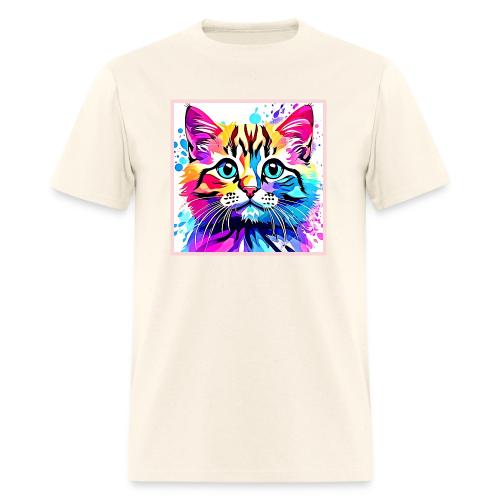 Vivid Kitty Vibes Design - Men's T-Shirt