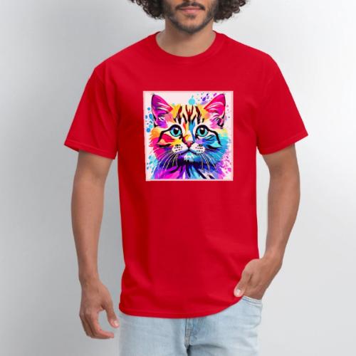 Vivid Kitty Vibes Design - Men's T-Shirt