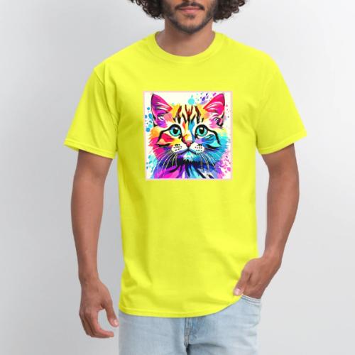 Vivid Kitty Vibes Design - Men's T-Shirt