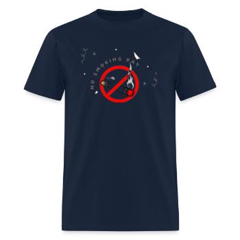 No smoking design - Men's T-Shirt - navy - Front - Jose (178cm)