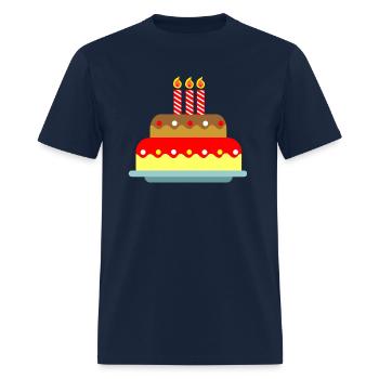 Gâteau d’anniversaire avec des bougies - T-shirt Homme - marine - Devant - Jose (178cm)