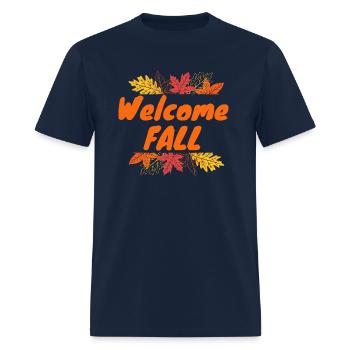 Bienvenue AUTOMNE - T-shirt Homme - marine - Devant - Jose (178cm)