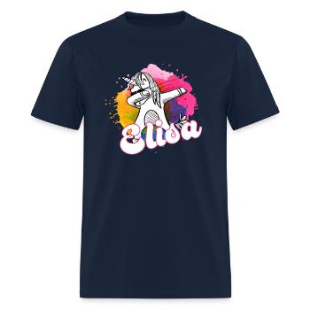ELISA - Beautiful name with dabbing unicorn - Men's T-Shirt - navy - Front - Jose (178cm)
