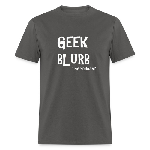 Geek Blurb (Transparent, White Logo) - Men's T-Shirt