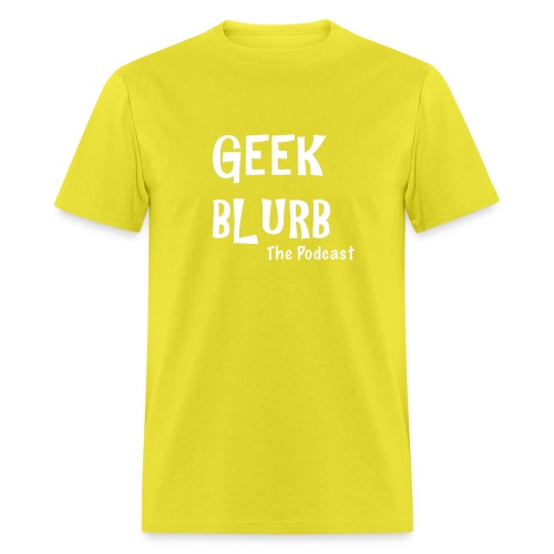 Geek Blurb (Transparent, White Logo) - Men's T-Shirt