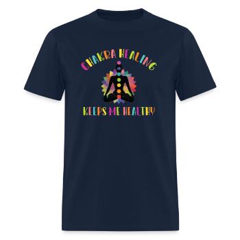 Chakra Healing | Yoga Meditation Chakra Gifts - Men's T-Shirt - navy - Front - Jose (178cm)