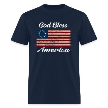God Bless America Flag 1776 Betsy Ross - Men's T-Shirt - navy - Front - Jose (178cm)