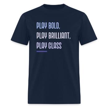 Play bold, play brilliant, play glass - Men's T-Shirt - navy - Front - Jose (178cm)