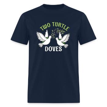Two Turtle Dove Christmas Cute Birds Awesome - Men's T-Shirt - navy - Front - Jose (178cm)