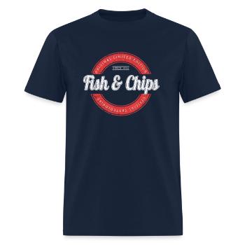 Retro Vintage Fish Chips Lovers Chip and FishÂ sup - Men's T-Shirt - navy - Front - Jose (178cm)