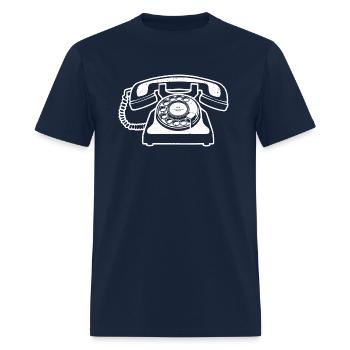 Vintage Old Telephone Graphic Design - Men's T-Shirt - navy - Front - Jose (178cm)