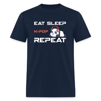 eat sleep k-pop, k pop music, korean pop music - Men's T-Shirt - navy - Front - Jose (178cm)