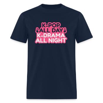 kpop all day, k pop music, korean pop music - Men's T-Shirt - navy - Front - Jose (178cm)