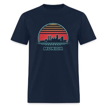 Muh City yline 80S Style - Men's T-Shirt - navy - Front - Jose (178cm)