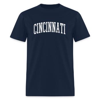 Varsity Distressed - Men's T-Shirt - navy - Front - Jose (178cm)