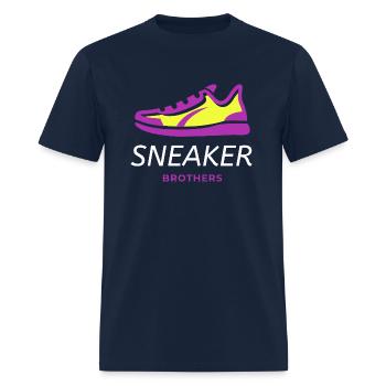Sneaker Brothers Sneaker Sneakerhead T-Shirt - Men's T-Shirt - navy - Front - Jose (178cm)