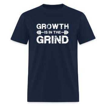 growth is in the grind DB WHITE - Men's T-Shirt - navy - Front - Jose (178cm)
