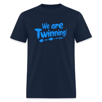 We are twinning Funny saying Twin Lovers Twin - Men's T-Shirt - navy - Front - Jose (178cm)