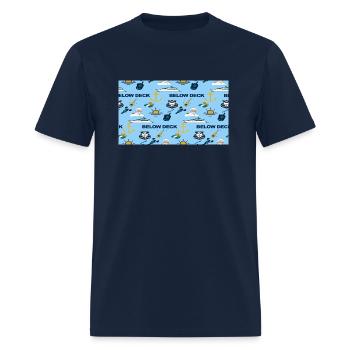 Below Deck Illustration Pattern - Men's T-Shirt - navy - Front - Jose (178cm)