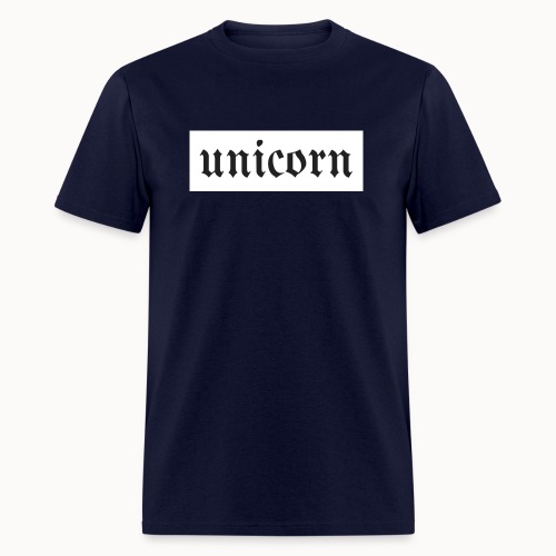 Gothic Unicorn Text White Background - Men's T-Shirt